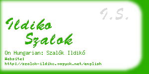 ildiko szalok business card