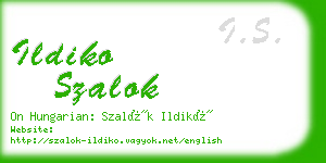 ildiko szalok business card